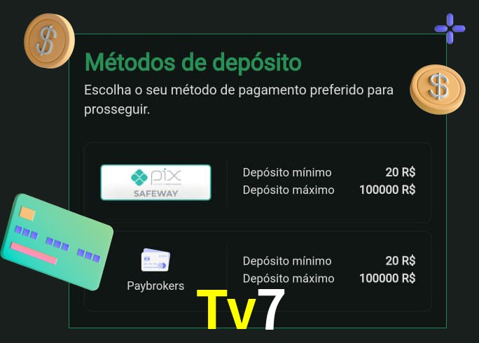 O cassino Tv7 oferece uma grande variedade de métodos de pagamento